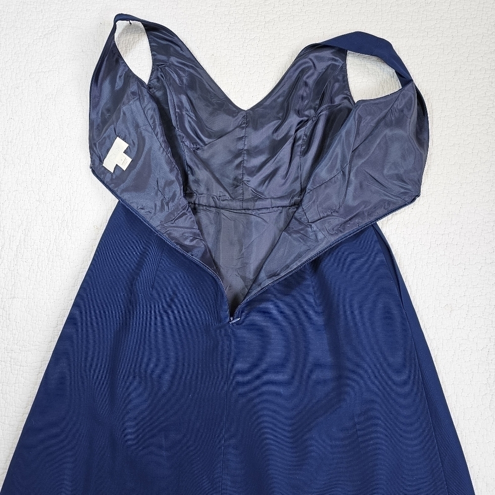 J. Crew Kami Fit and Flare Navy Vicose Dress - Picture 5 of 15